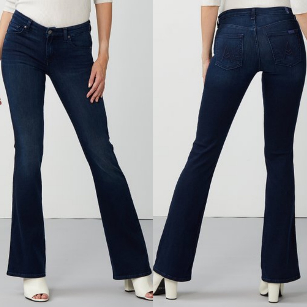7FAM 'A' Pocket Bootcut Jeans Santiago Blue Sz 26
